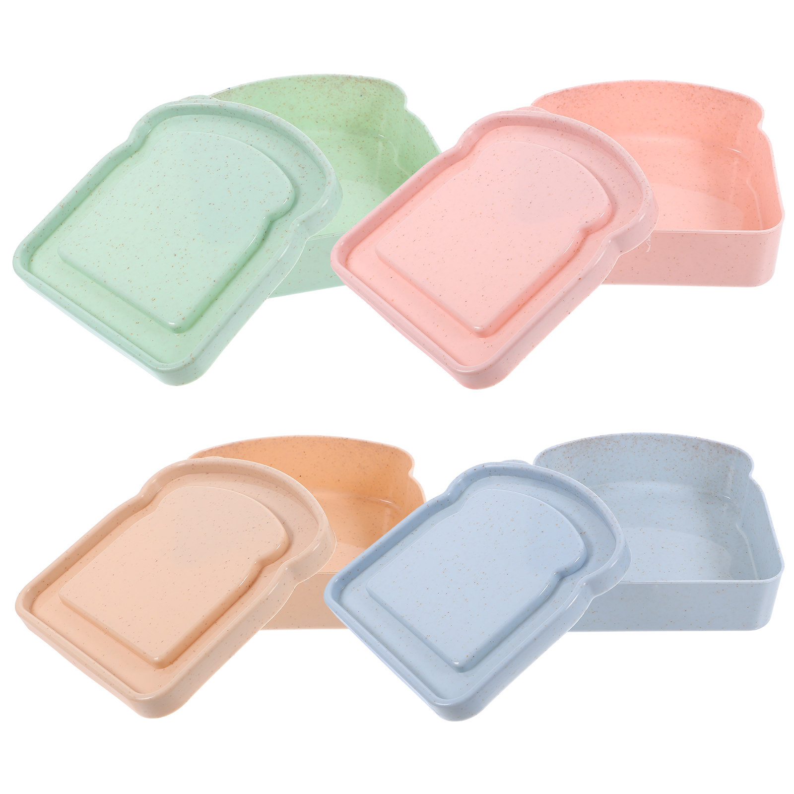 Food Snacks For Hiking - 4個入りポータブルランチボックス、サンドイッチ容器、再利用可能な食品保存ケース、スナック、果物、アウトドア、ピクニック、旅行、ハイキング、キャンプ用